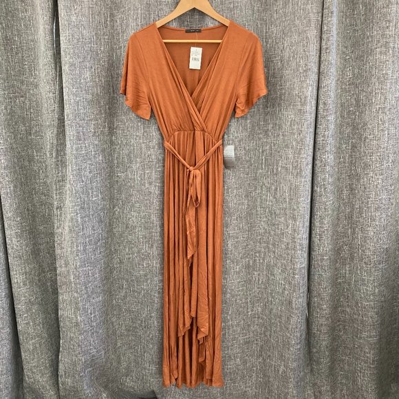 West Kei Dresses & Skirts - West Kei, Flutter Sleeve High/Low Wrap Dress, S, NWT
